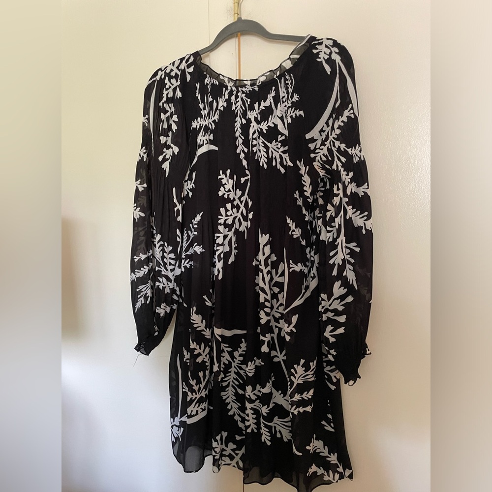 Black and white dress, light sheer summer dress, for work, church  or party